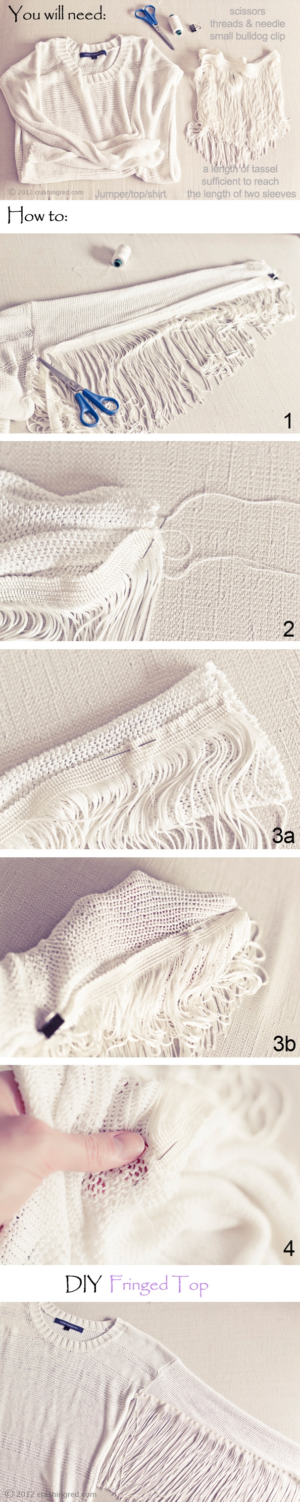 Декор свитера бахромой (DIY)