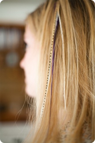 Длинные перышки в волосах (Diy)