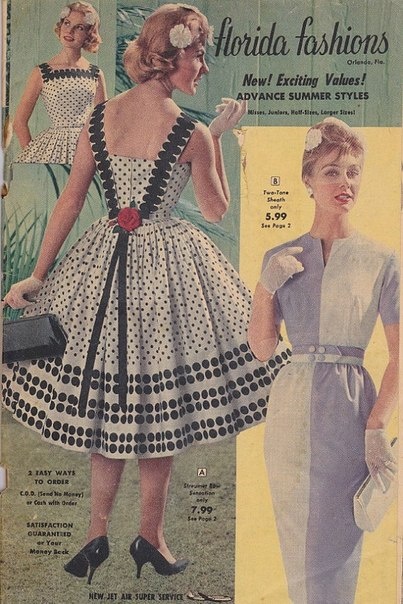 Детали ретро-платьев 1950-х годов (подборка)