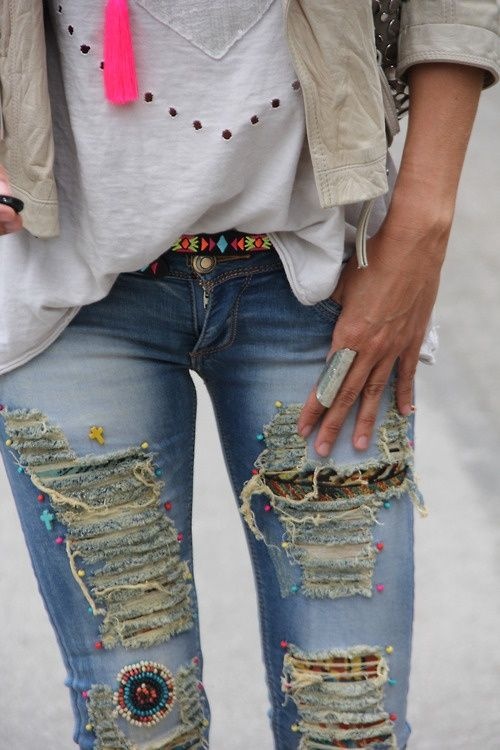 Креативные джинсы своими руками