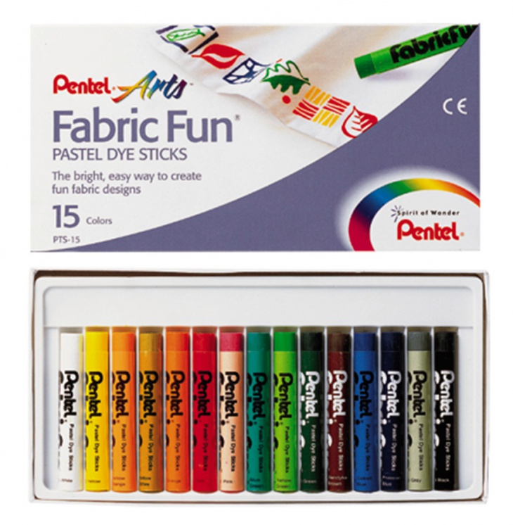 Пастель Pentel для ткани Fabric Fun Pastels, 15 штук