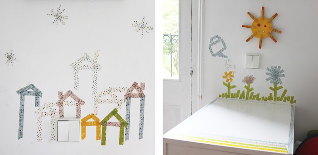 Подборка идей использования цветного канцелярского скотча для декора детской комнаты и мебели в ней