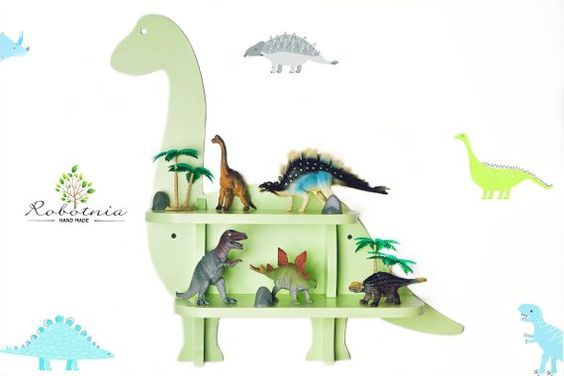 в виде динозавров полочки в детскую