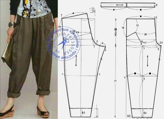 выкройка штанов летних брюк женских
