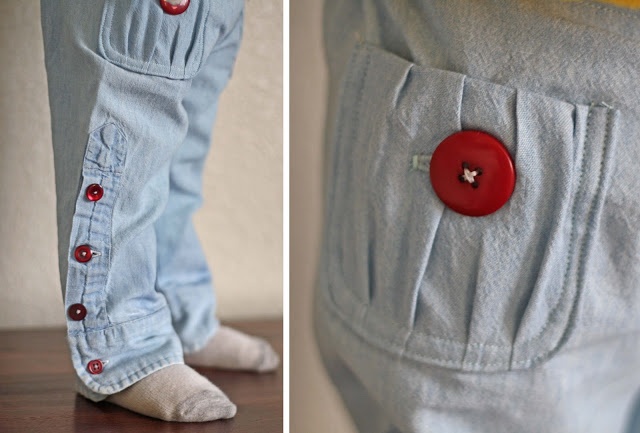 Детские джинсы из рукавов рубашки (Diy)