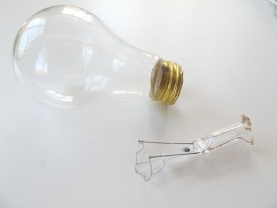 Мини-ваза из отслужившей свой век электрической лампочки