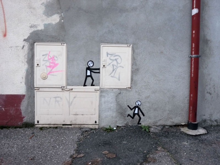 креативный уличный арт и граффити