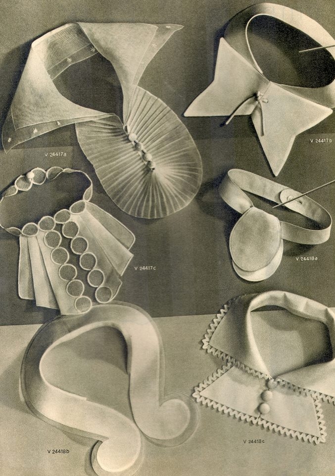 Съёмные воротнички для женской одежды, 1930-е гг.