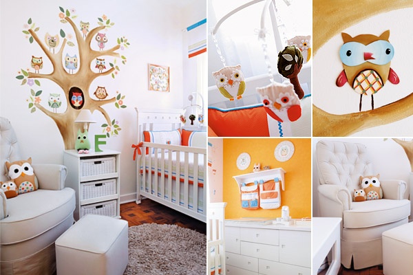 Подборка идей как использовать изображения сов в интерьере детских комнат: