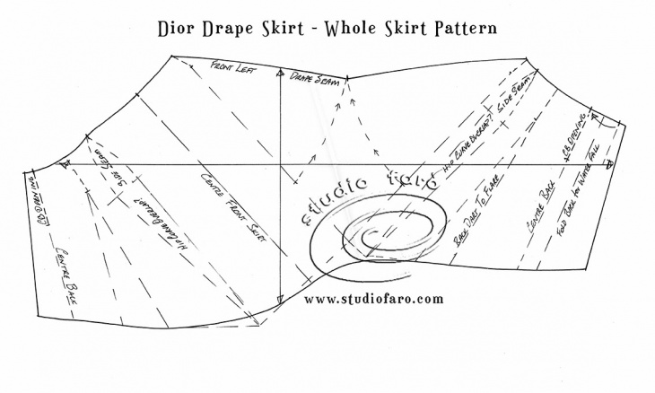 Построение Dior-овской драпированной юбки (Diy)