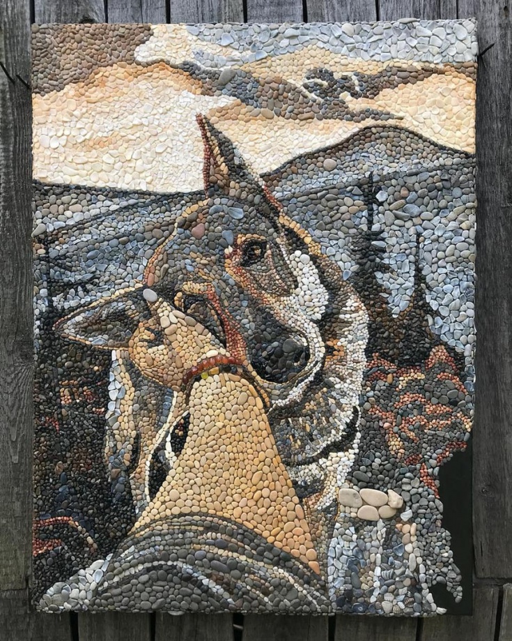 Картины Анны Солнечной из гальки