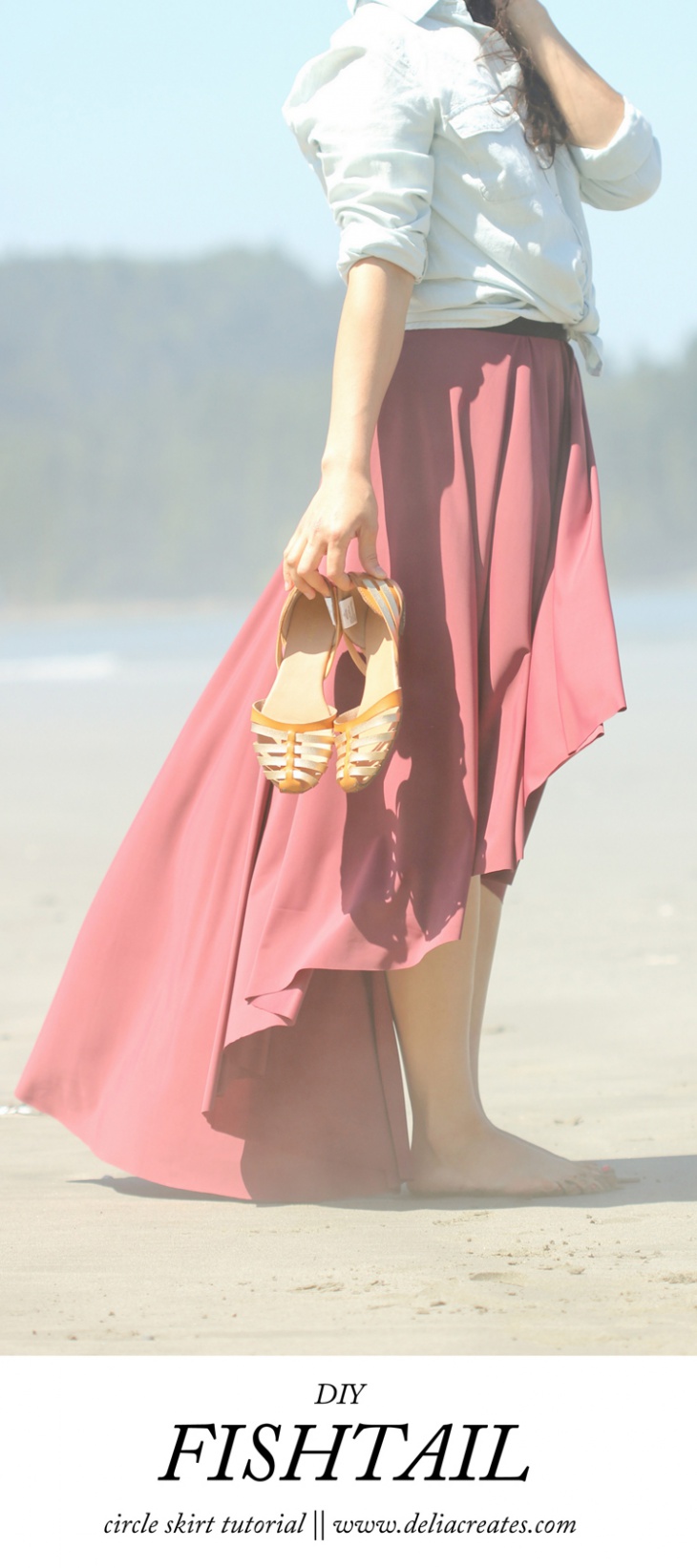 Выкройка пляжной юбки со шлейфом