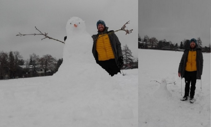 как сделать огромного снеговика