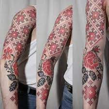 вышивка рукав крестиком на руке татуировка тату
