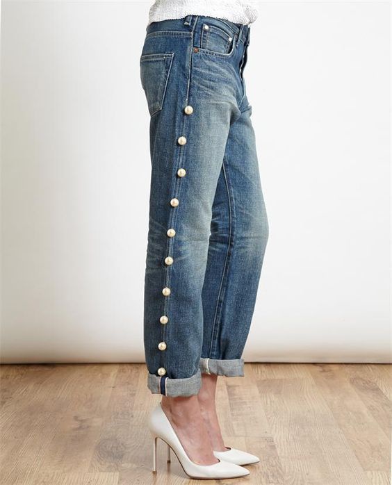 как украсить джинсы своими руками бусинами