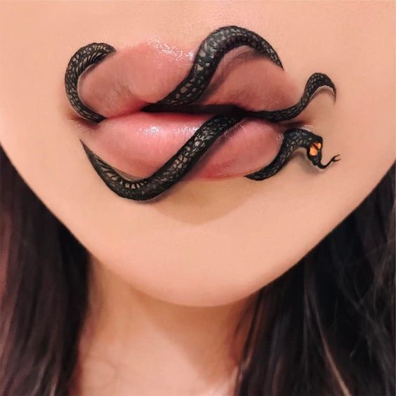 губы хеллоуинский макияж для сэлфи