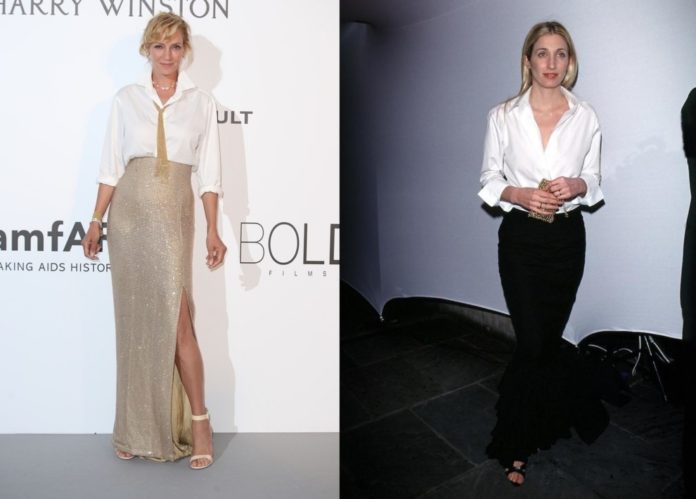 Длинная юбка и белая блузка - как образец идеального наряда от звезд: