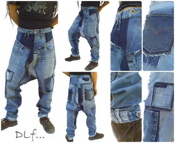 Мужские джинсы из кусков