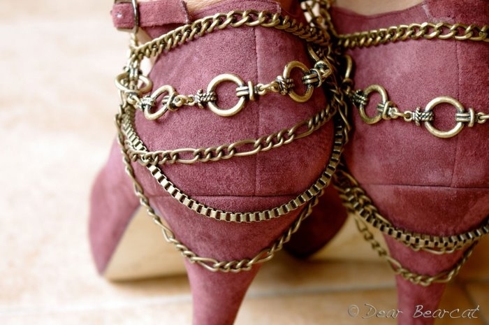 браслеты из цепочек украшения на обувь туфли сапоги