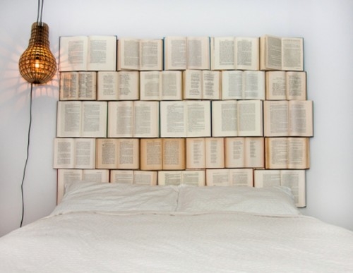Как сделать изголовье кровати из книг