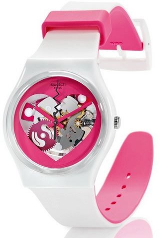 Swatch A LA FOLIE - часы-валентинка для особенно романтических натур: их ремешок пахнет ванилью.
