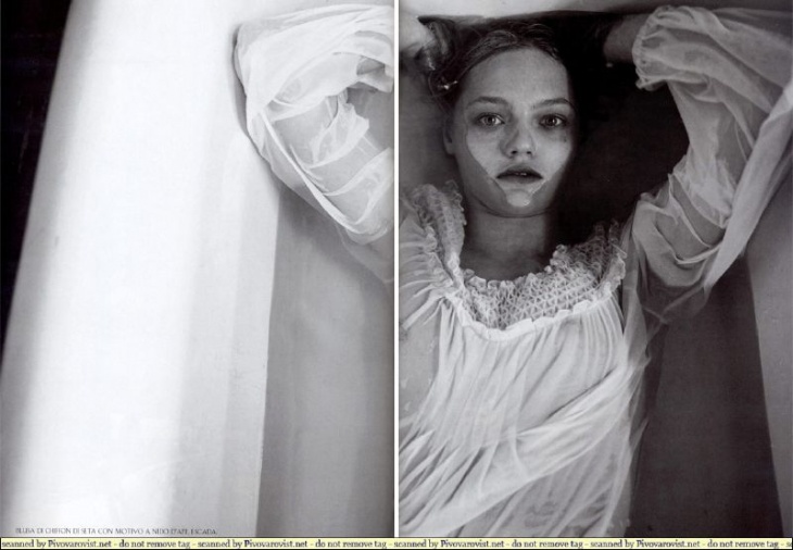 Очень необычная фотосессия  Steven Meisel  в Vogue Италия Июль 2007 была снята в стиле будней сумасшедшего дома