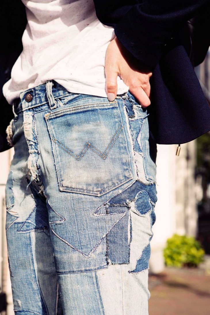 Лоскутные джинсы в стиле крейзи (трафик)