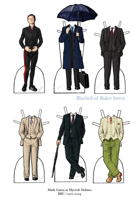 Бумажные куклы героями сериала Шерлок BBC