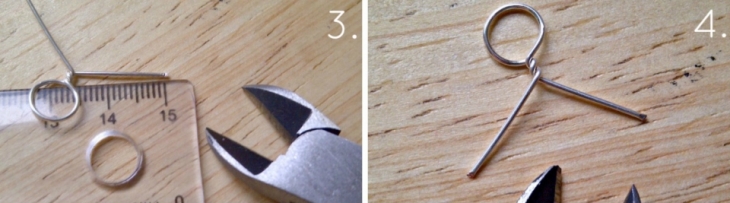 Проволока 1,5-2 мм толщиной, сделайте два витка вокруг оси, отрежьте проволоку оставив по 1,5 см с каждой стороны.