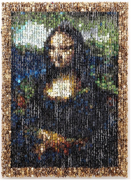 Мона Лиза из пуговиц