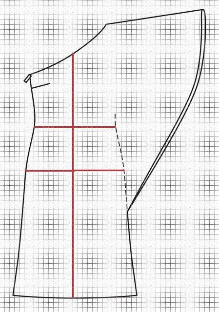 Определяем наклон линии плеча с помощью соотношения мерок