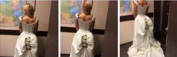 свадебное платье с цветами в жопе