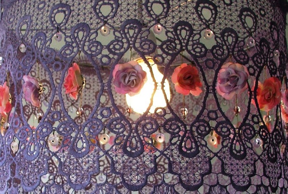 Кружевные абажуры с цветами (подборка)