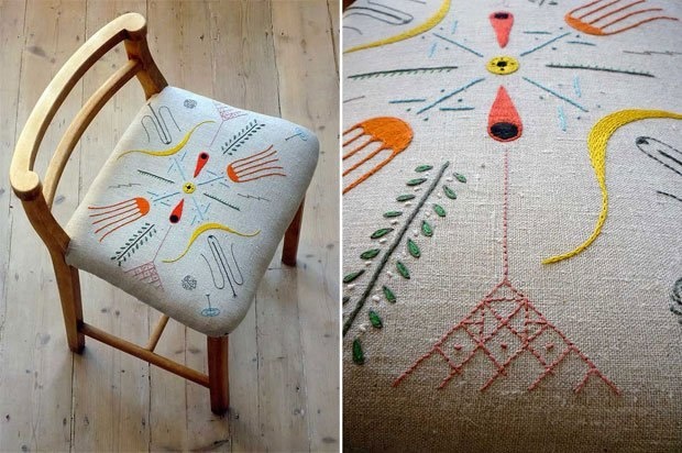 Вышивка на стульях, сделанная в Северной Исландии  by Peter &amp; Sally Nencini