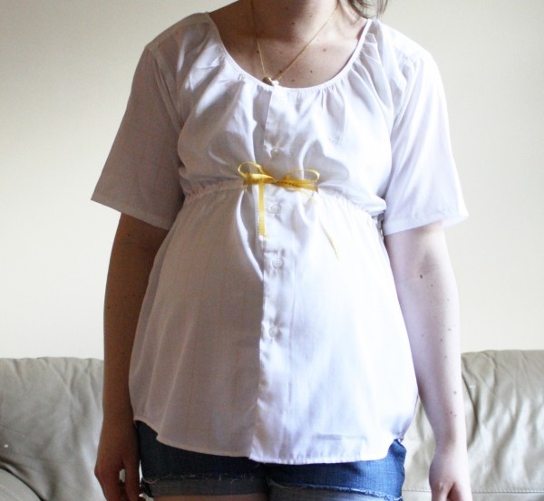 Блузка для беременных из мужской рубашки своими руками