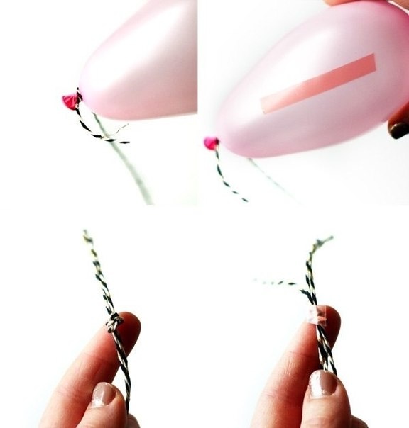 Как украсить пакет с подарком воздушными шариками