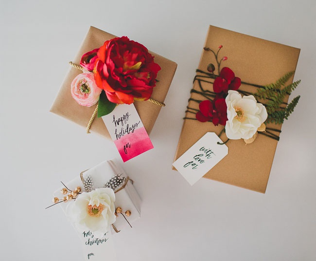 Упаковки подарков с цветами (DIY)