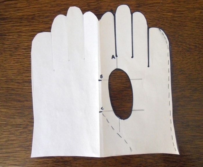 как сделать выкройку перчаток