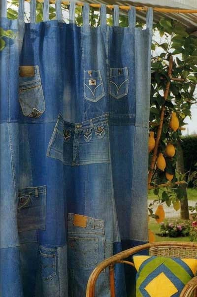 из старых джинсов новые шторы