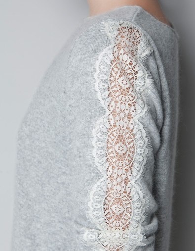 Севший свитер - используем кружево