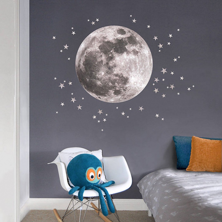 космос и ракеты планеты в детской комнате звезды