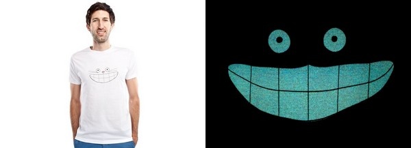 Компания Threadless совместно с музыкальной группой Plain White T&rsquo;s создали оригинальные футболки, которые меняют принт в зависимости от освещения. Некоторые из них могут полностью изменить картинку при дневном/вечернем или ультрафиолетовом освещении, тогда как другие проявляют скрытые детали.