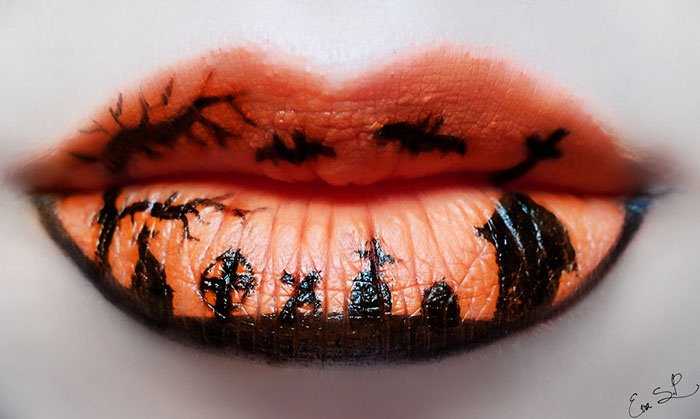 страшного макияжа губ на Хеллоуин