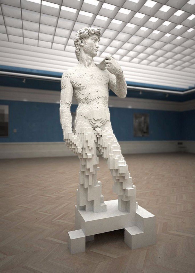 Скульптура Давида из кубиков Лего