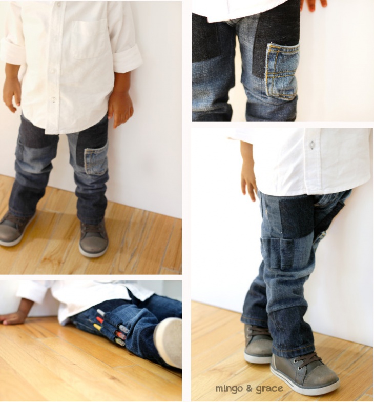 Остроумная переделка джинсов под ребенка (Diy)