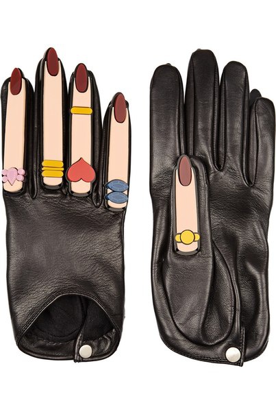 + YAZBUKEY x Causse Gantier Plexiglas&reg;-embellished leather gloves