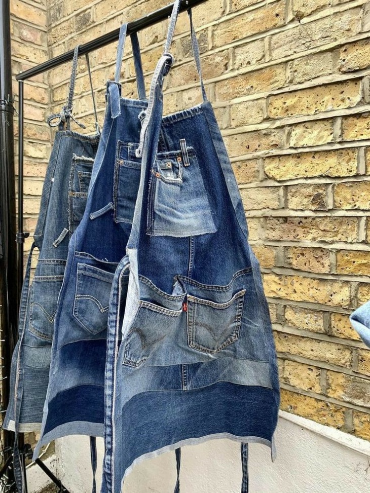 джинсовые фартуки из старых джинсов много идей