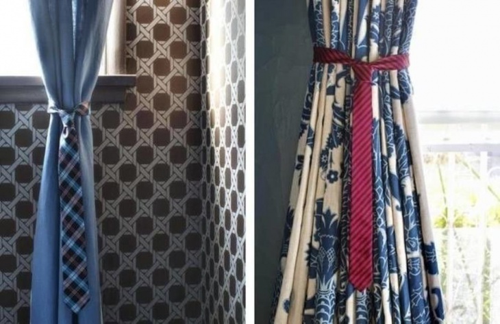 галстук из ткани штор, который может служить подхватом для шторы