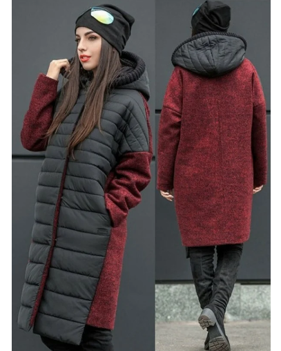 Выкройка модного комбинированного пальто