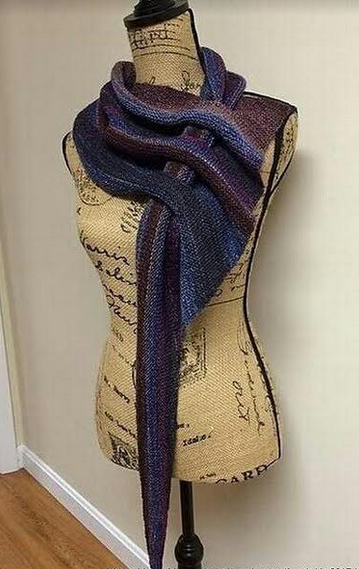 схема вязания ассиметричного платка-шарфа